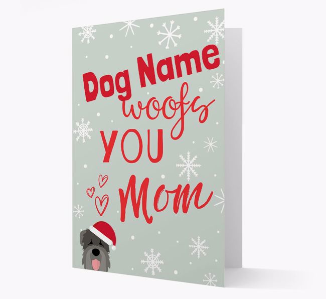 'I Woof You Mom' Card with your {breedFullName} Christmas Icon